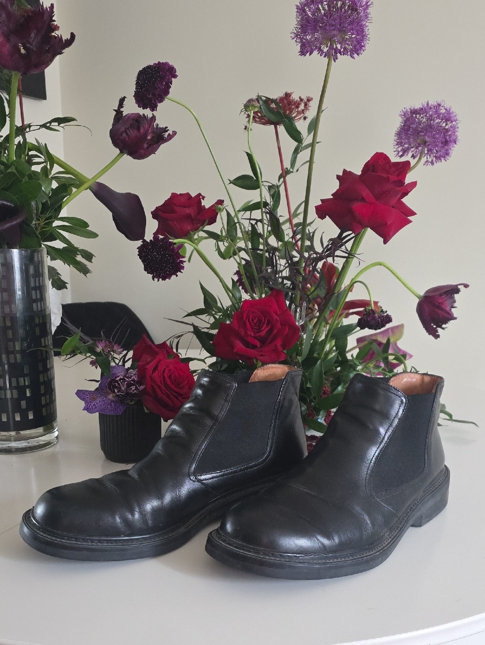 Men's Black Leather Chukka Boots - Classic Slip-On Style